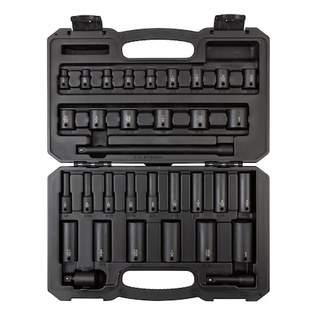 Tekton 3/8 Inch Drive 6-Point Impact Socket Set, 33-Piece (1/4-1 in.) SID91400